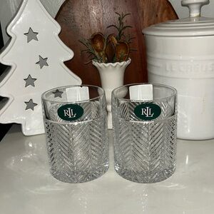 Ralph Lauren Double Old Fashion Crystal Whiskey Glasses